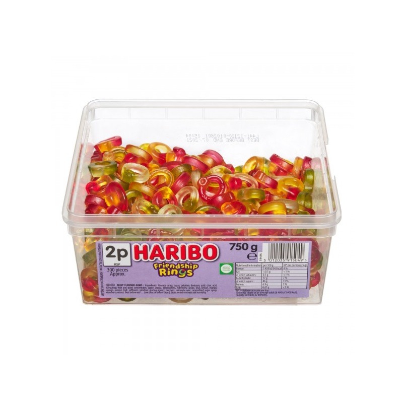 Haribo Friendship Rings Tub 750g (1pcs)